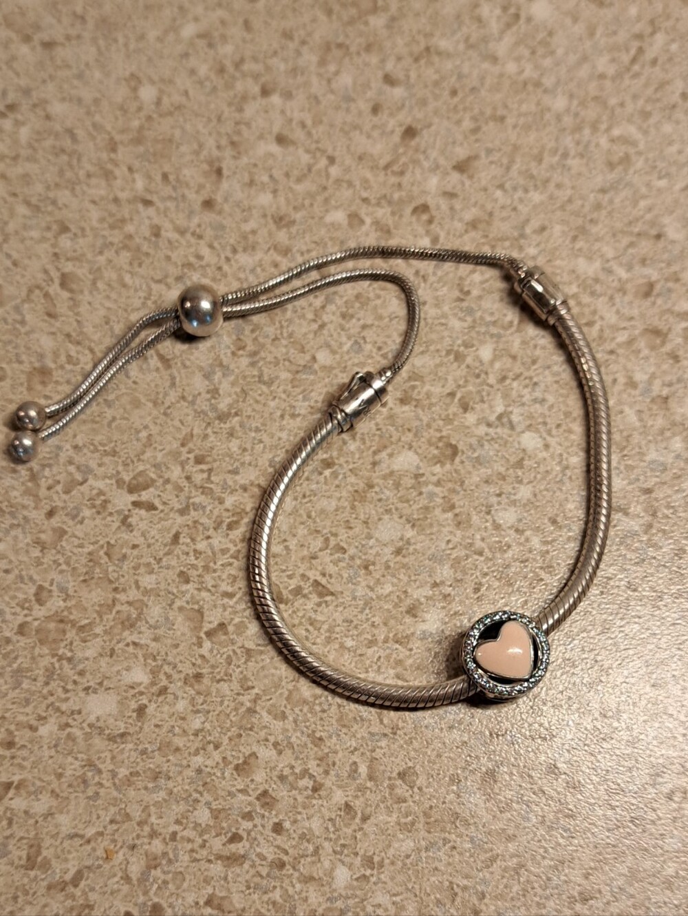 Pandora Snake Chain Bracelet  With Charm